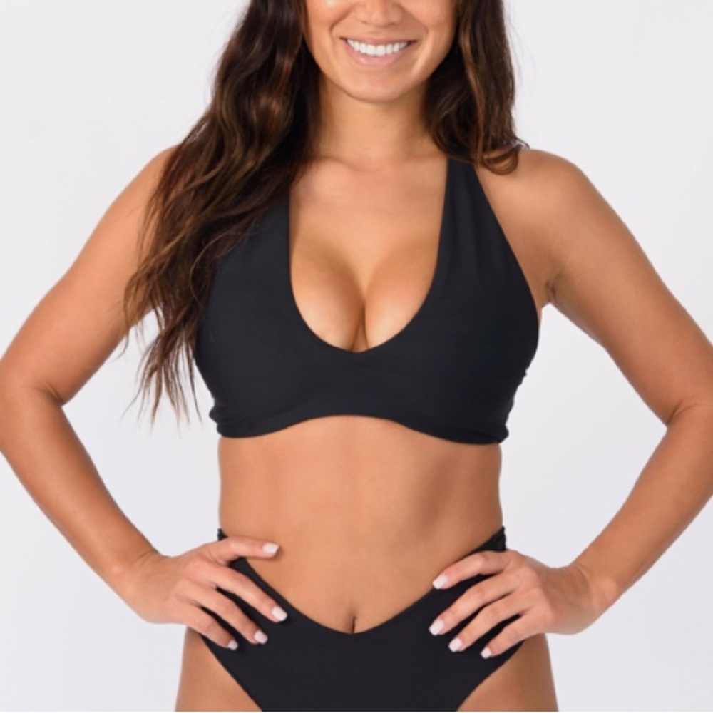 Skatie Lacey black bikini top